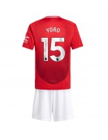 Manchester United Leny Yoro #15 Kotipaita Lasten 2024-25 Lyhythihainen (+ shortsit)